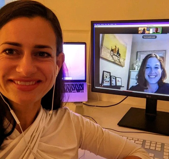 Interview with Zsuzsa Kecsmar and Charlie on the computer