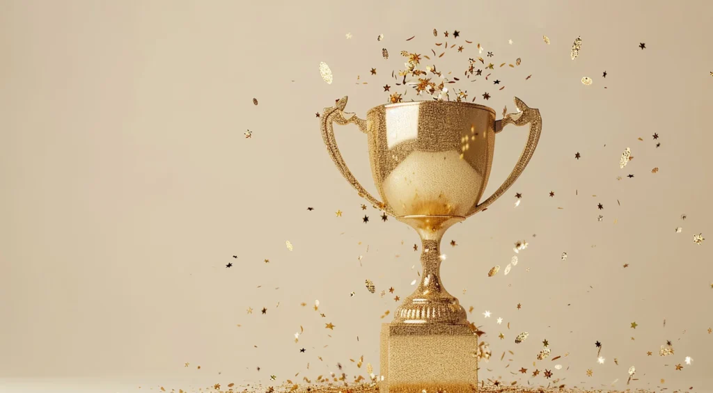 5 Brands Who Ran Winning Promotions - Gold Trophy with Confetti