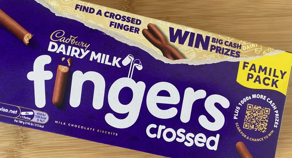 Best Ever Promotions: Dairy Milk Fingers promotion on pack