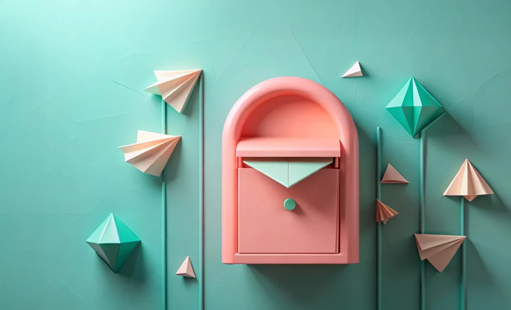 Door Drop: AI generated image of mailbox with paper hanging out of the letterbox