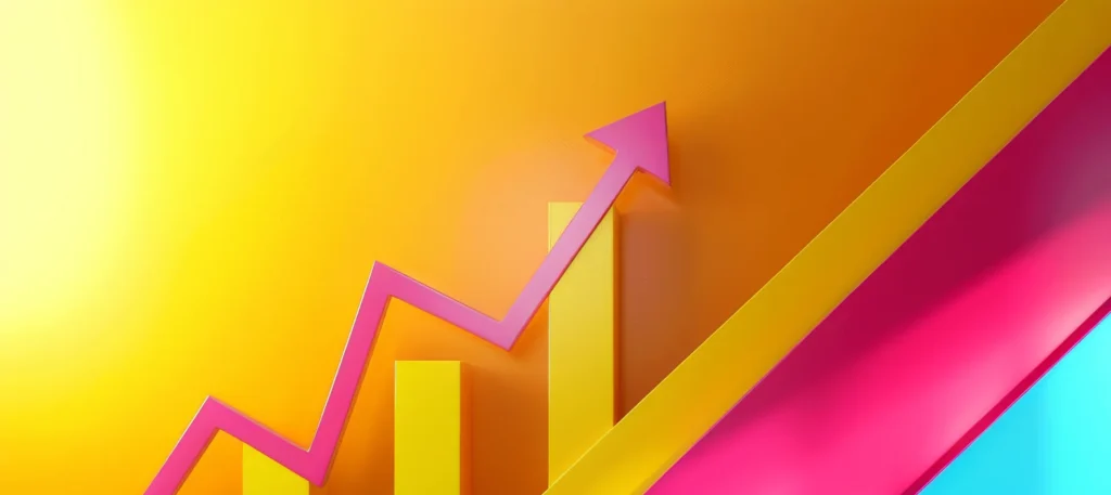 5 Loyalty Programme Trends: AI Generated image of colourful arrows and graphs