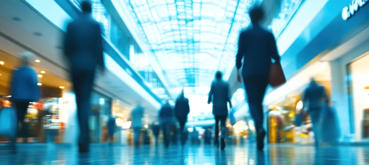 On Pack Promotion: fast paces blurred image of people walking