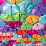 What is a Fixed Fee: Colourful umbrellas covering and protecting the street below them
