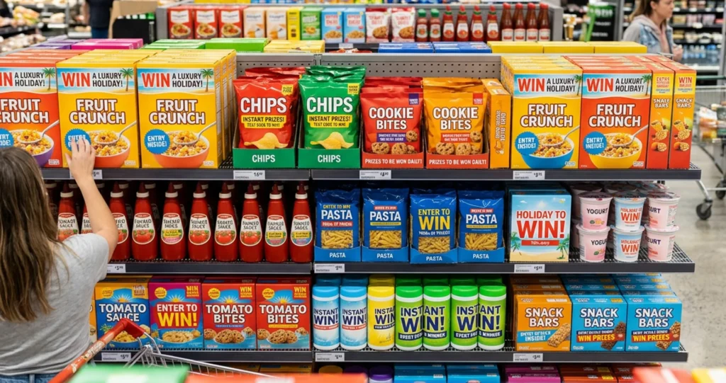 What makes a successful on-pack promotion: unbranded FMCG items in a shop with promotion titles on them