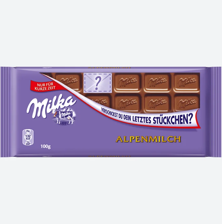 What makes a successful on-pack promotion: Milka The Last Square campaign packaging in Germany