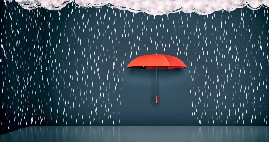 Over-Redemption Insurance vs Fixed-Fee: umbrella protecting beneath it from the rain