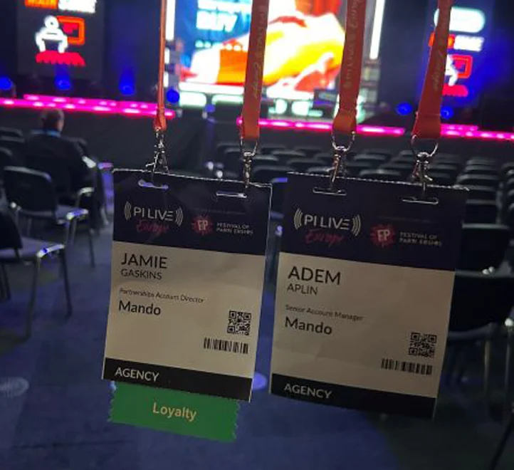 PI LIVE Europe 2026: Jamie and Adem's lanyards in the event